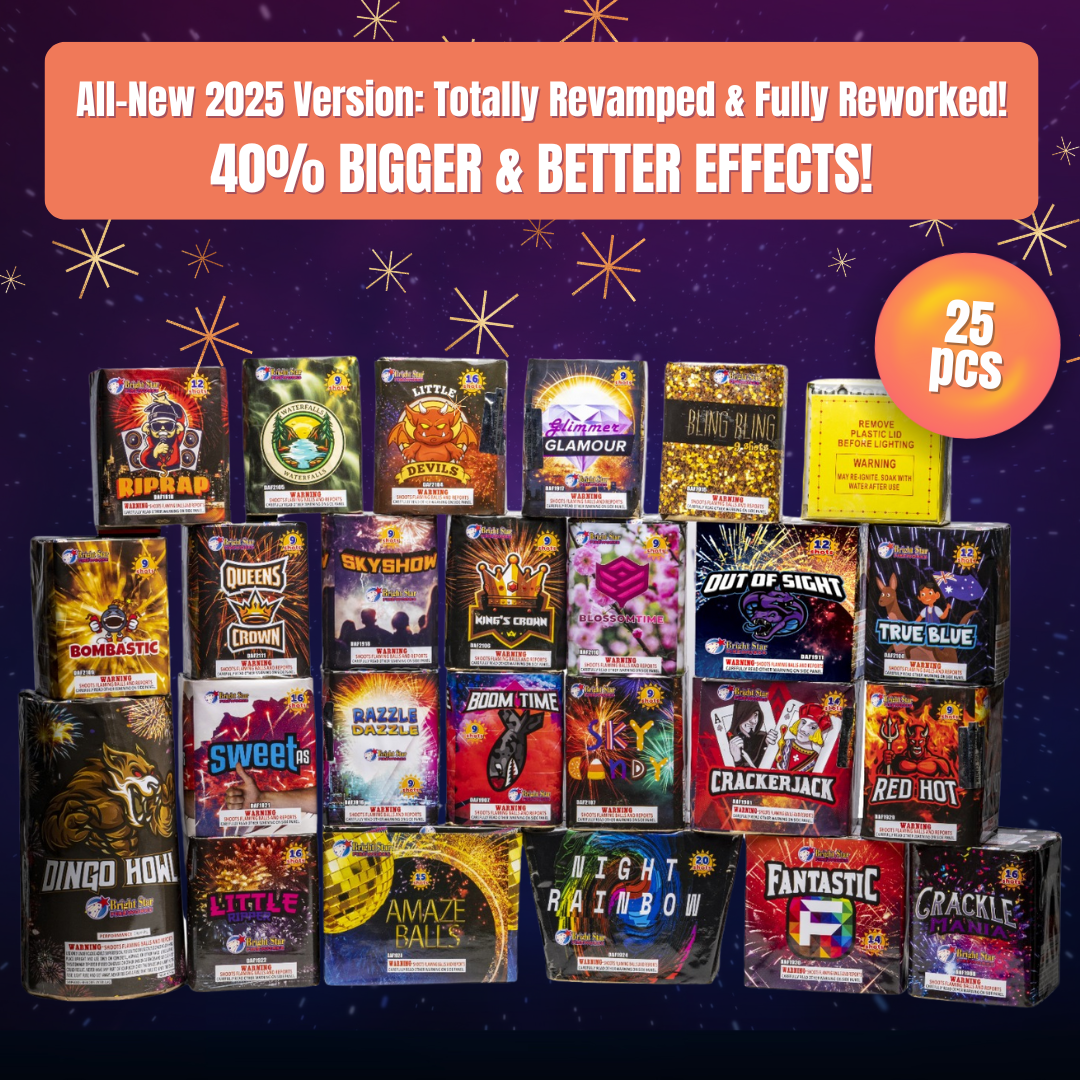 Pyro King Ultimate Fireworks | 25pc Cracker Night Display Tasmania
