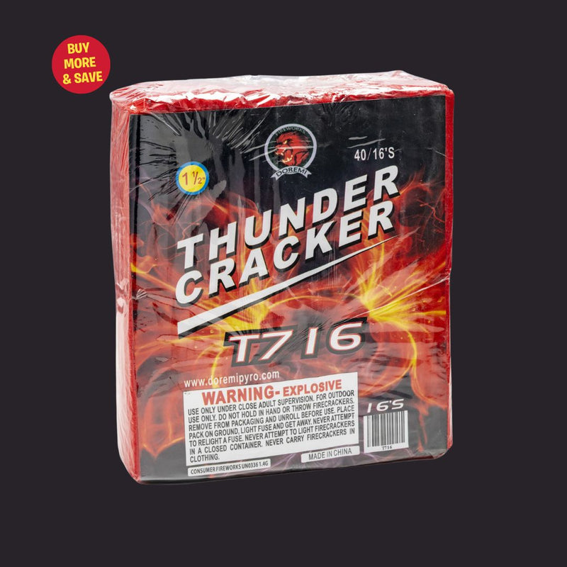 Thunder Cracker, 40 Strips, 16 crackers